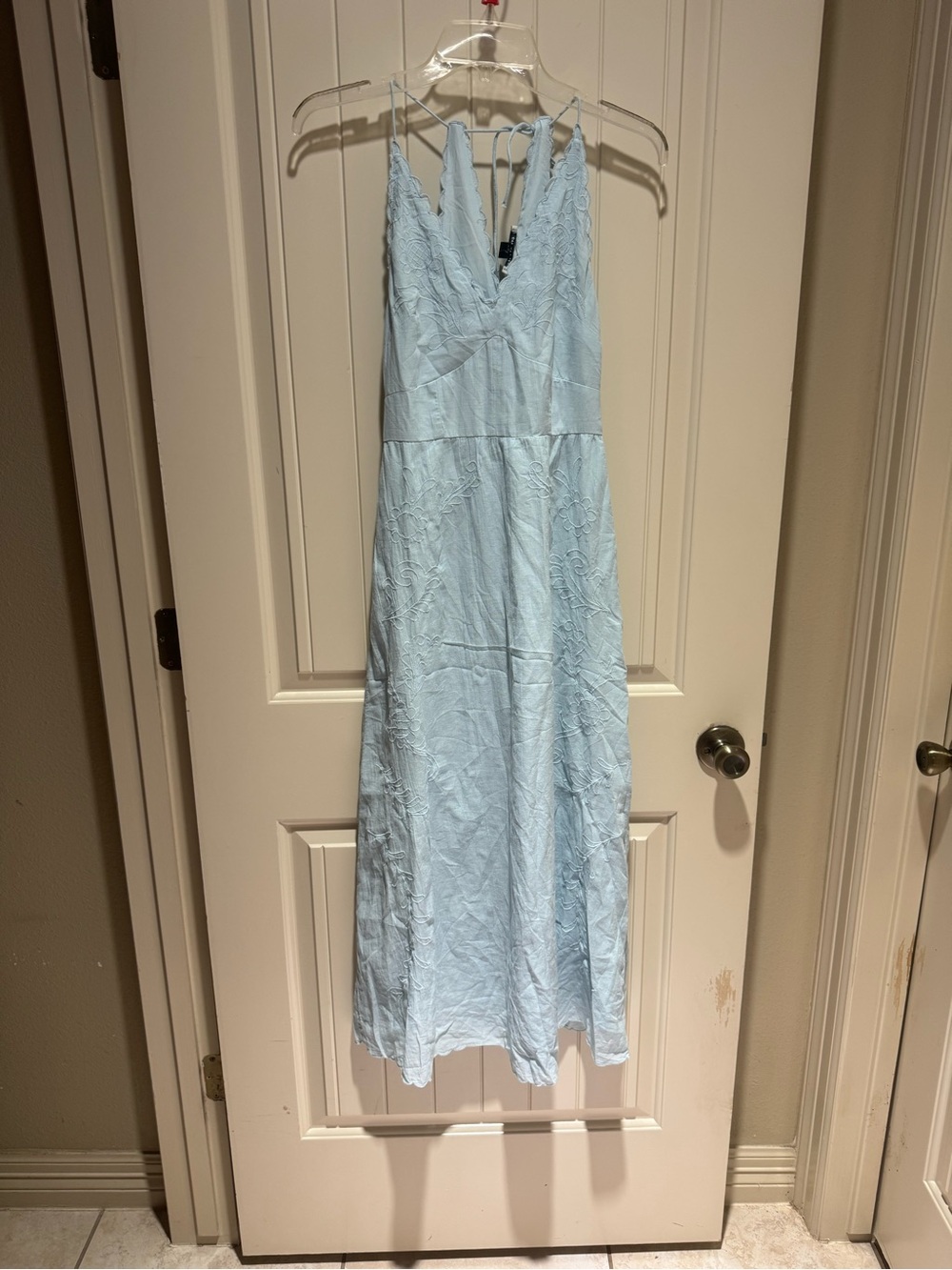 American Eagle Outfitters Light Blue Lace Maxi Dress